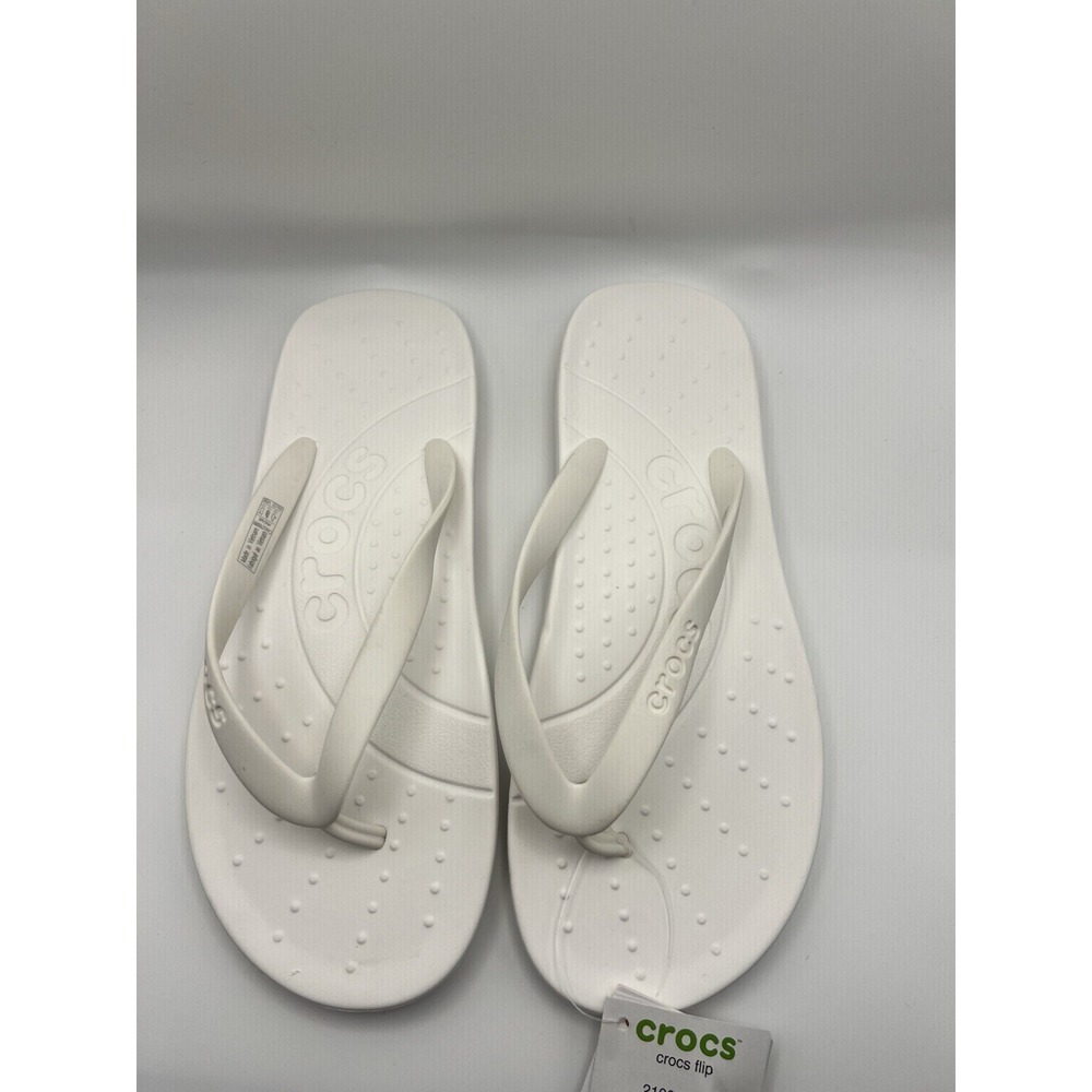 Crocs Adult Flip Flop Summer Sandals White Men 4 Women 6 - Picture 3 of 7